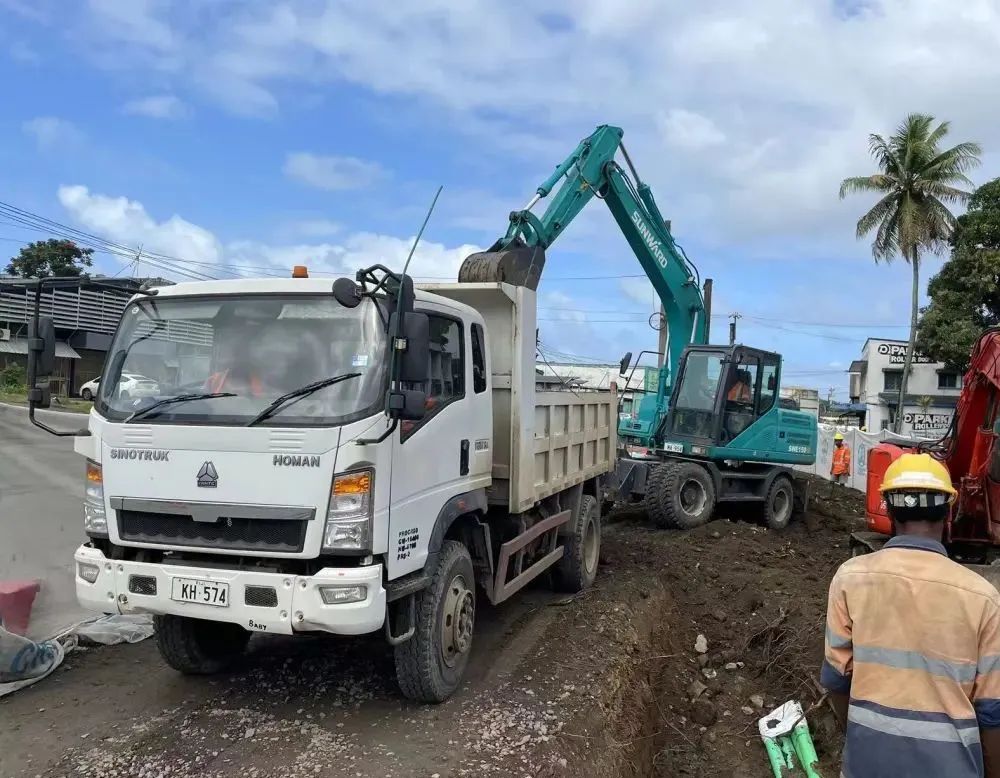 “山河绿”迈向南太平洋岛,山河智能轮挖助力斐济基础设施建设